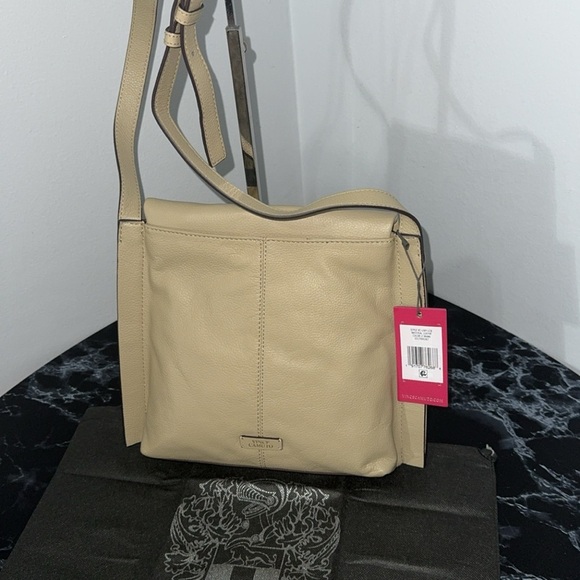 VINCE CAMUTO Handbag Livy Leather Crossbody Light Khaki Purse AUTHENTIC NWT - Picture 8 of 10